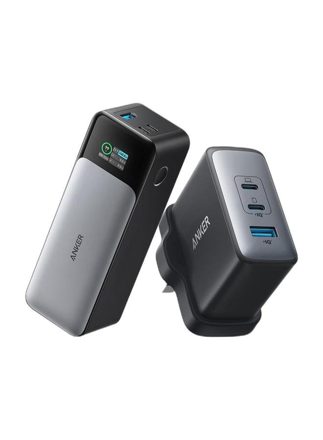 Anker 737 Power Bank (PowerCore 24K), 24,000mAh 3-Port Portable Charger with 140W Output, Smart Digital Display, Compatible with MacBook Pro/ Air, iPhone 17/16 Series, Samsung, Huaiwei, Dell & 100W USB C Charger, 736 GaN II Charger, 3-Port Fast Compact Wall Charger for MacBook Pro/Air, iPhone 16/15/14 Series, ThinkPad, Dell XPS, iPad Pro, Samsung S25/S24, Huawei, Xiaomi, VivoBundle - Image 1