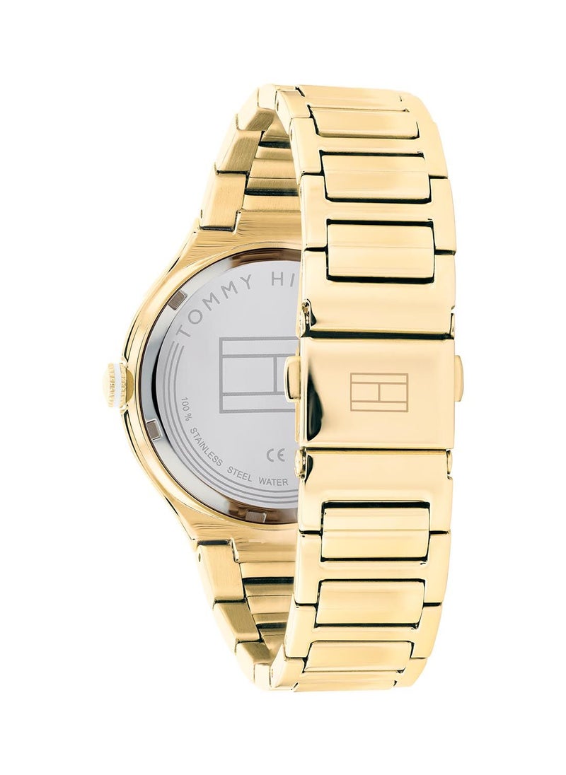TOMMY HILFIGER - TOMMY HILFIGER NAOMI WOMEN's LIGHT CHAMPAGNE DIAL, IONIC THIN GOLD PLATED 2 STEEL WATCH - 1782477 - Image 1