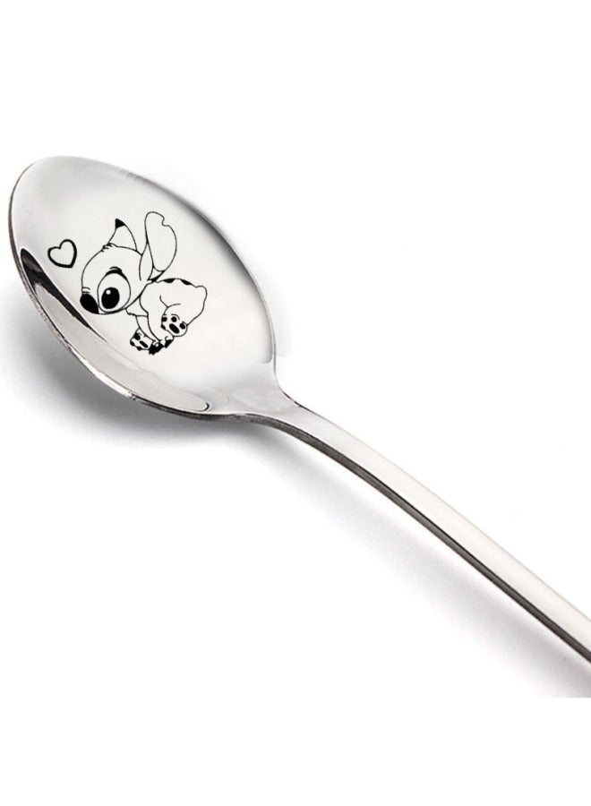 Classic Gift Cute Cartoon Pattern Stetney Donald Duck Bear Mickey Mouse Stainless Steel Spoon Ice-cream Spoon-Specifications:42#  - Image 1
