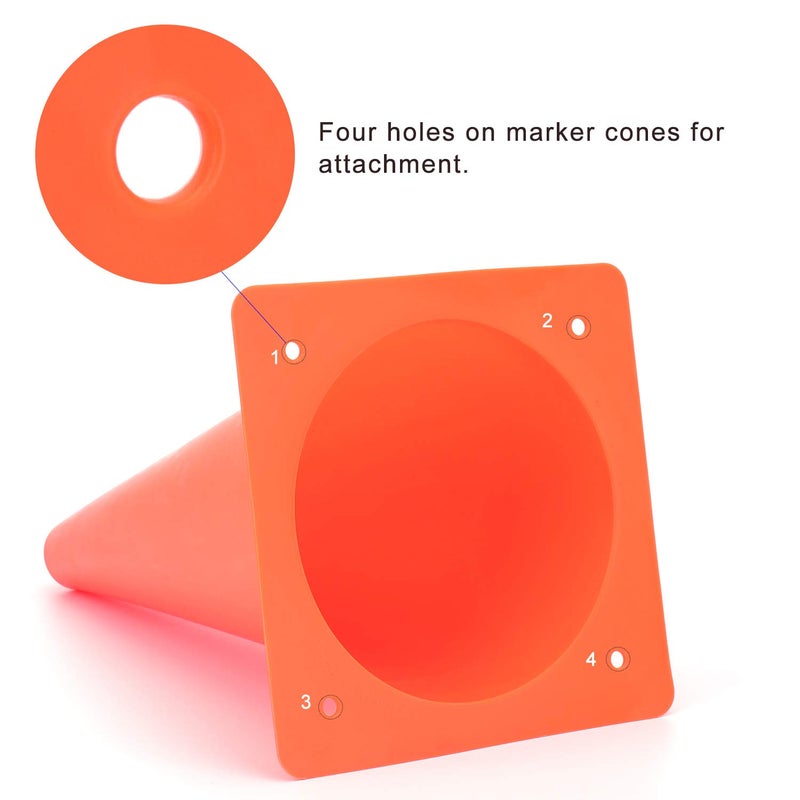 Fragraim 12 Inch 12 Pack Orange Traffic Training Cones, Plastic Safety Parking Cones, Agility Field Marker Cones for Soccer Basketball Football Drills Training, Outdoor Sport Activity & Festive Events - Image 5