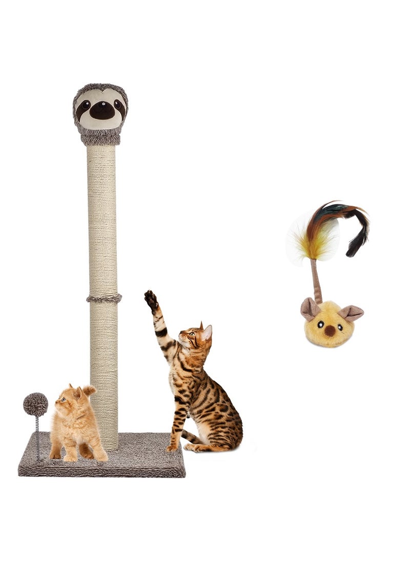 Cat Scratcher, Cat scratching post with Spring ball, Indoor Cat Scratching Post, Natural Sisal Rope, Warmie Sloth Cat Scratcher with Cat squeaky toy, Electronic pet chasing toy 95 cm (Beige) - pzsku/Z7B39C00B6A777CE46BE0Z/45/_/1736529001/18d006ea-e1a0-4635-ace1-56904648042e