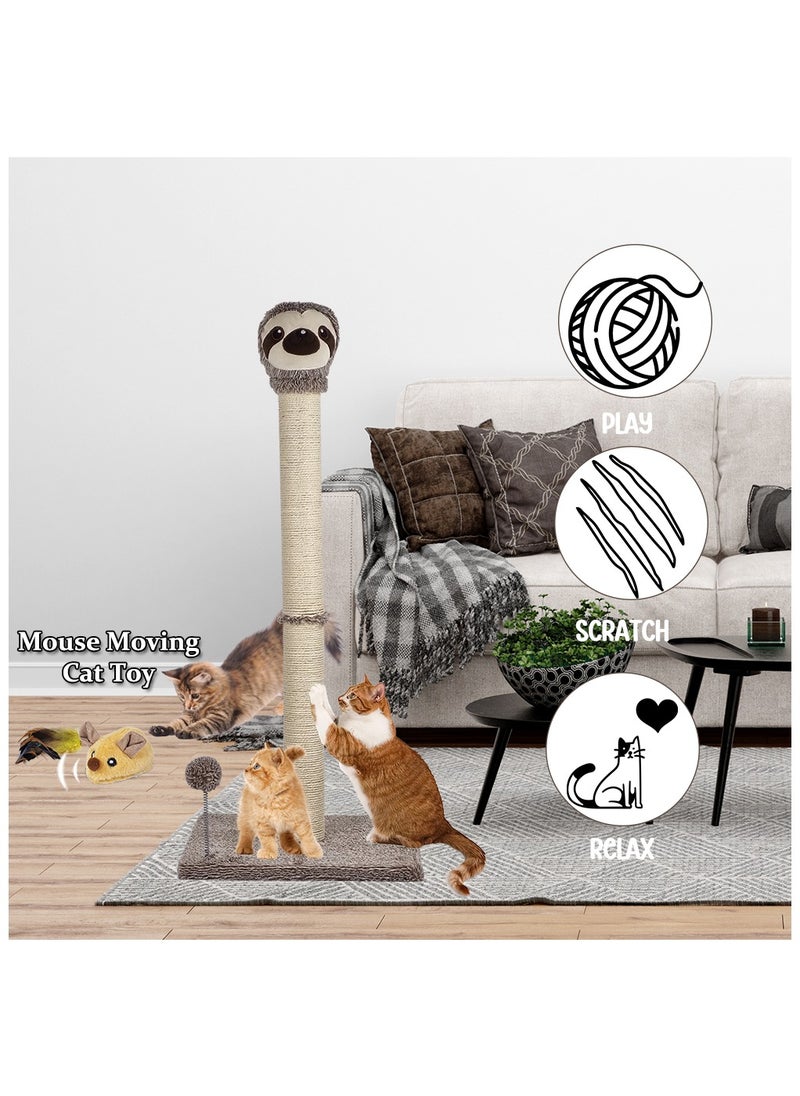 Cat Scratcher, Cat scratching post with Spring ball, Indoor Cat Scratching Post, Natural Sisal Rope, Warmie Sloth Cat Scratcher with Cat squeaky toy, Electronic pet chasing toy 95 cm (Beige) - pzsku/Z7B39C00B6A777CE46BE0Z/45/_/1736529051/1b159e96-85d7-45fb-b4cb-89d4da2e58e1