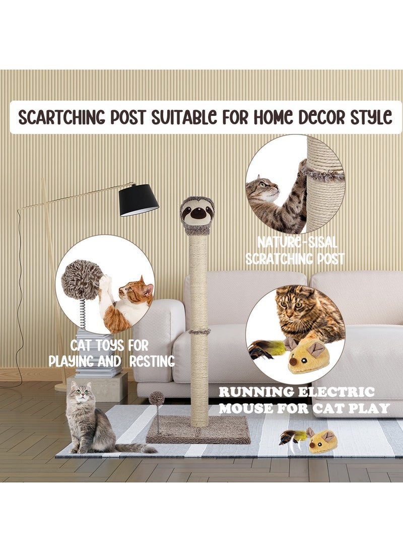 Cat Scratcher, Cat scratching post with Spring ball, Indoor Cat Scratching Post, Natural Sisal Rope, Warmie Sloth Cat Scratcher with Cat squeaky toy, Electronic pet chasing toy 95 cm (Beige) - pzsku/Z7B39C00B6A777CE46BE0Z/45/_/1736529061/d74bfd7a-c8c5-4b0f-ad9d-867876c13b82