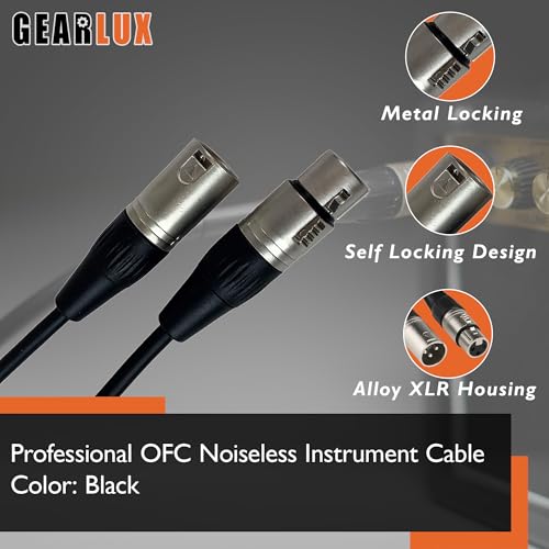 Gearlux XLR Microphone Cable, Fully Balanced, Male to Female, 25 Feet - 3 Pack - Image 4