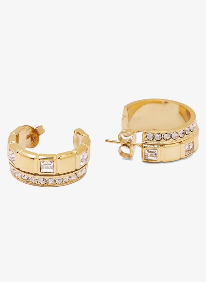 GUESS 23Mm Crystal Cube Double Hoops - Image 2