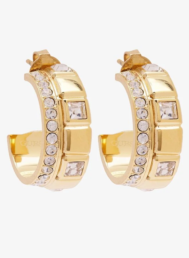 23Mm Crystal Cube Double Hoops