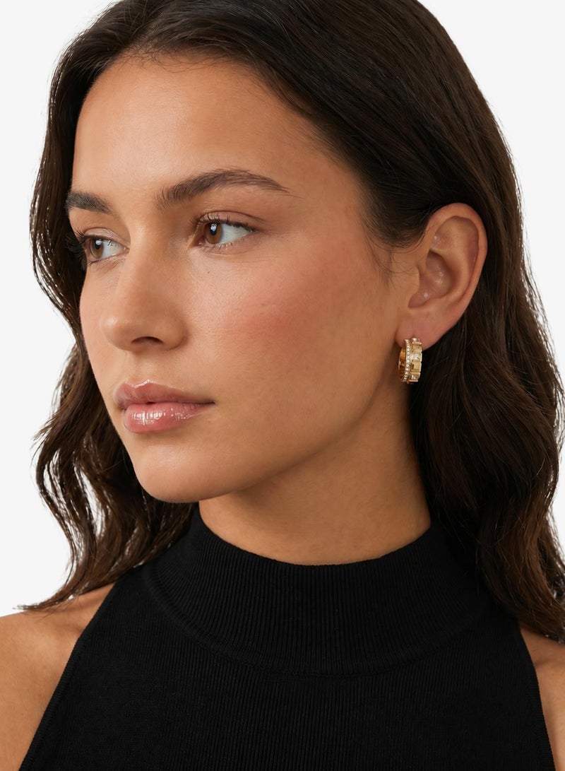 GUESS 23Mm Crystal Cube Double Hoops - Image 4