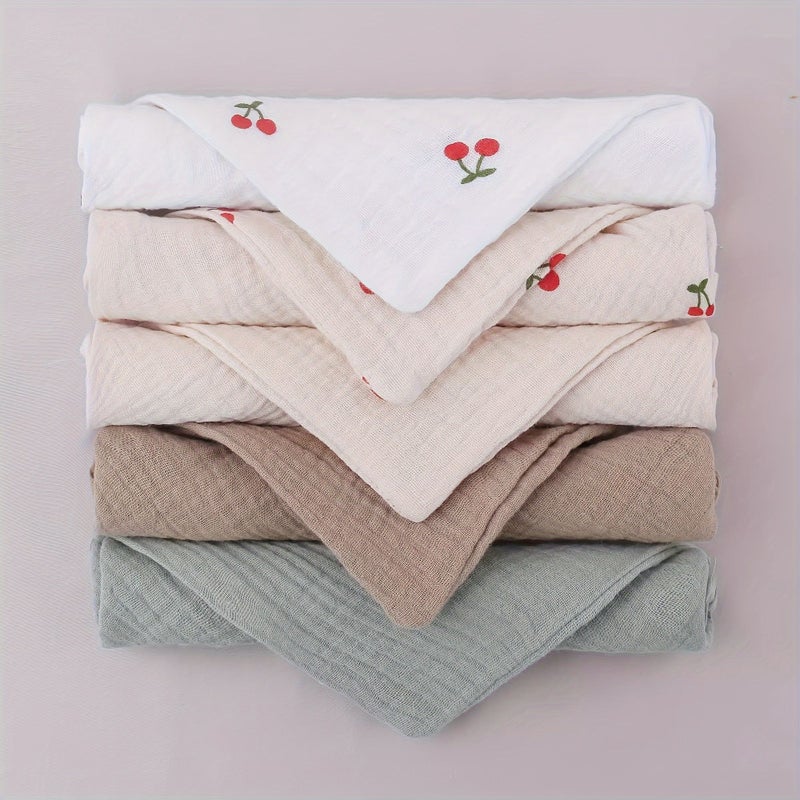 5 Pack Cotton Baby Washcloths Ultra Soft Face And Body Towels For Newborns Hypoallergenic Gentle Cleaning Cloths Ideal Baby Shower Gift - Image 2