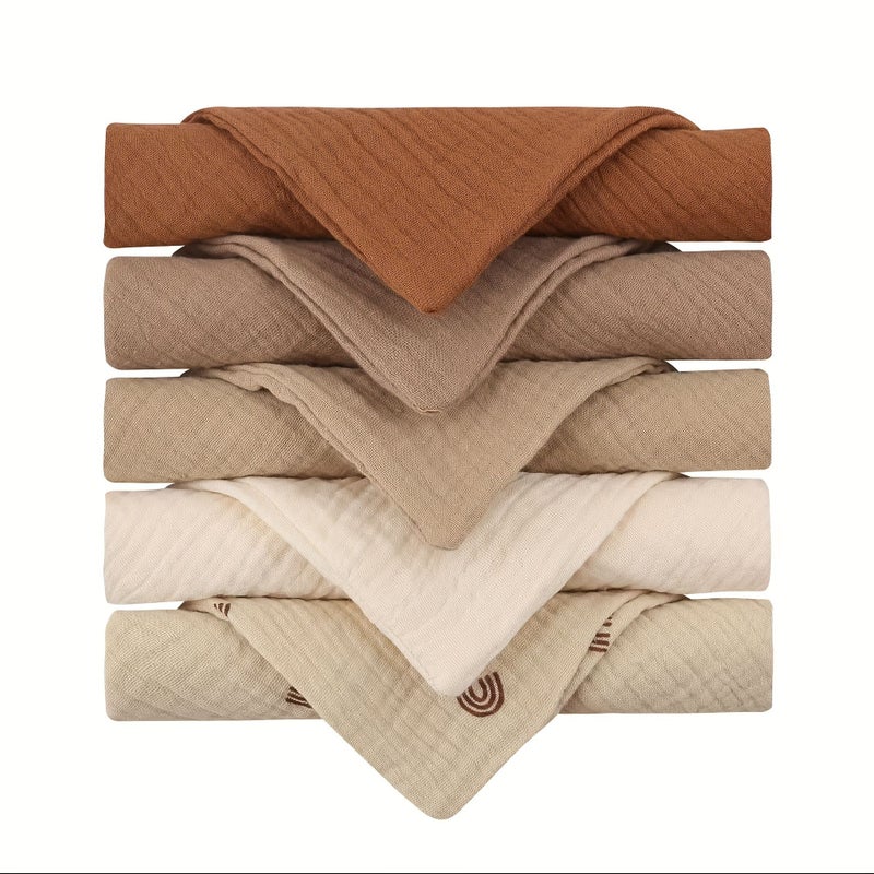 5 Pack Cotton Baby Washcloths Ultra Soft Face And Body Towels For Newborns Hypoallergenic Gentle Cleaning Cloths Ideal Baby Shower Gift - Image 5
