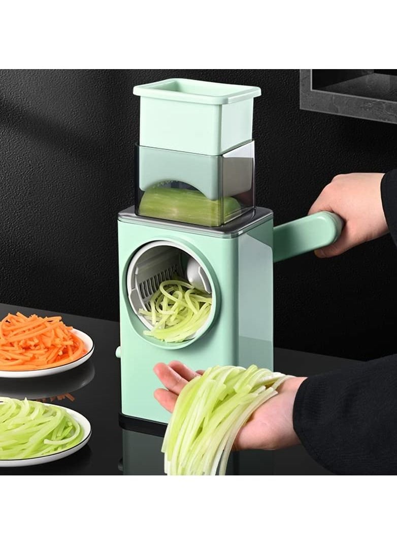 DubaiGallery - Rotary Cheese Grater Large 4 in 1 Manual Round Mandoline Heavy Duty Storm Slicer Grater for Vegetables Slicer - Image 1