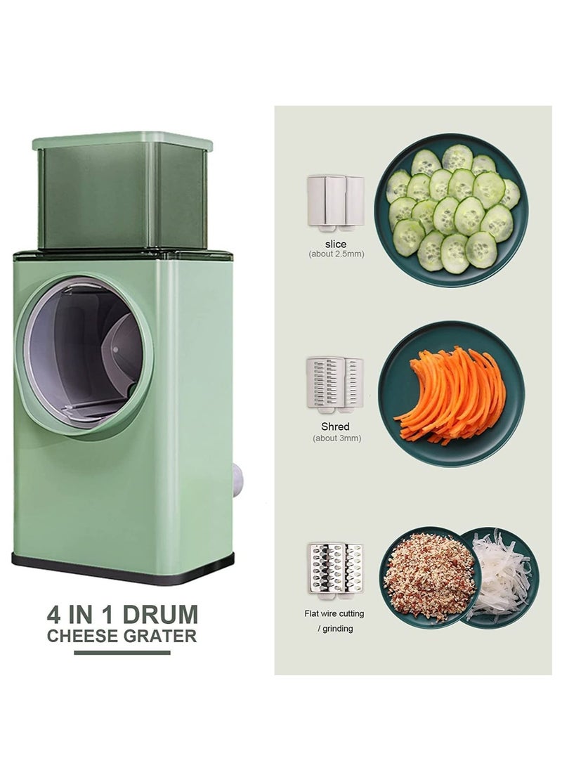 DubaiGallery - Rotary Cheese Grater Large 4 in 1 Manual Round Mandoline Heavy Duty Storm Slicer Grater for Vegetables Slicer - Image 1