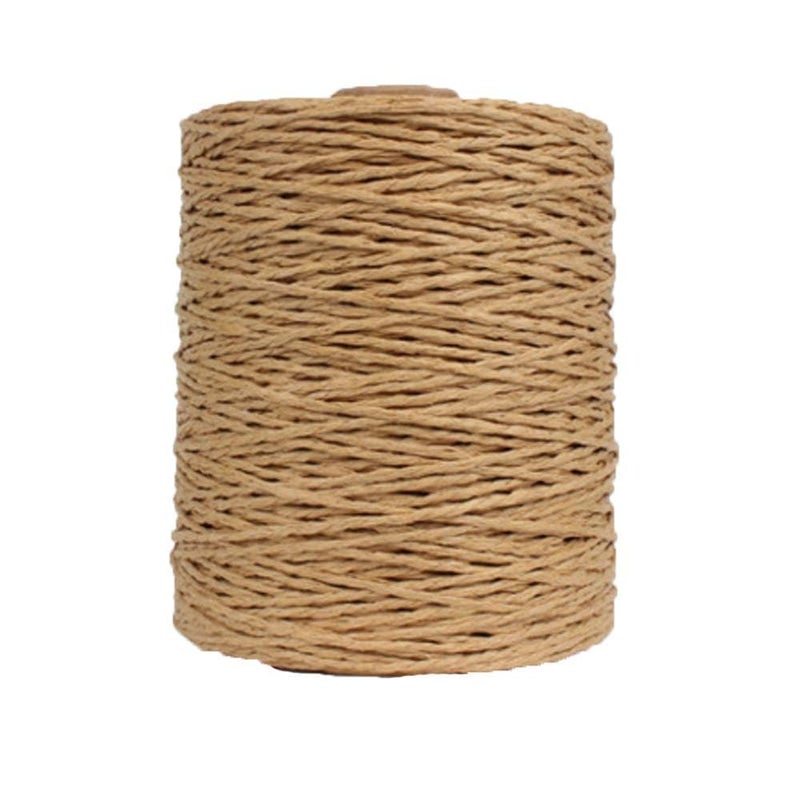 CHIC KNOTS Natural Cotton Raffia Yarn - Eco-Friendly, Soft & Durable Crochet & Knitting Yarn for Handmade Crafts (Brown) (Brown, 500 GRAM) - Image 1