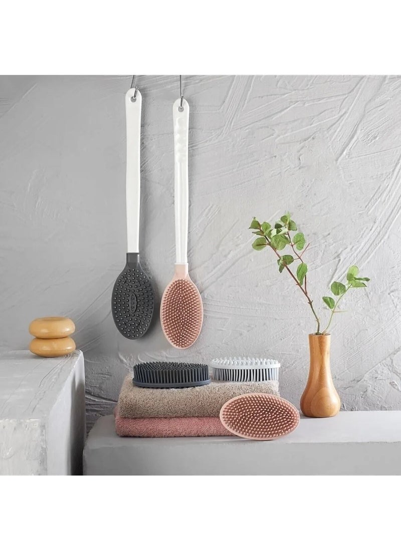 MAİN SHOP Main Shop Silicone Massage Long Handle Body and Massage Brush Bath Back Scrubber  - Image 2