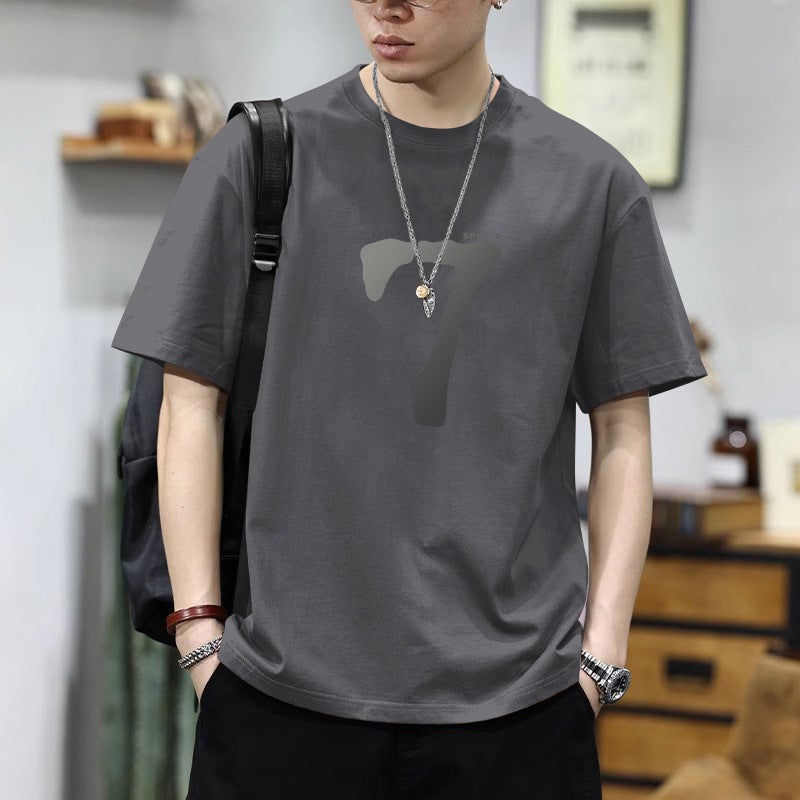 Pure Cotton Printed Short-Sleeved T-Shirt for Boys Ins Trendy Brand Tops Summer Trendyy Loose Half-Sleeved T-Shirt - Image 4