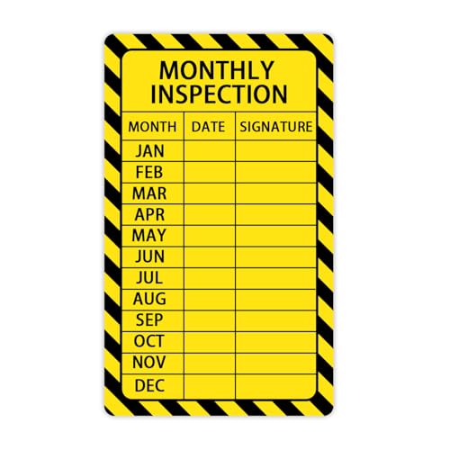 Besttile 50pcs Monthly Inspection Stickers | 3x5 Inch Durable Weatherproof Labels | Equipment Safety Tags for Facility, Machinery, and Fire Extinguisher Maintenance - Image 1