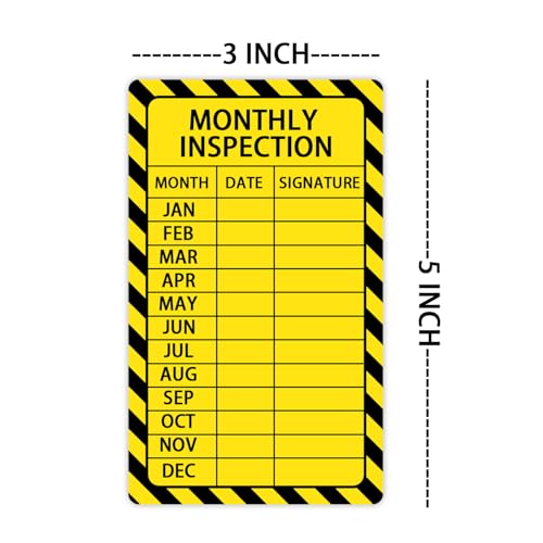 Besttile 50pcs Monthly Inspection Stickers | 3x5 Inch Durable Weatherproof Labels | Equipment Safety Tags for Facility, Machinery, and Fire Extinguisher Maintenance - Image 2