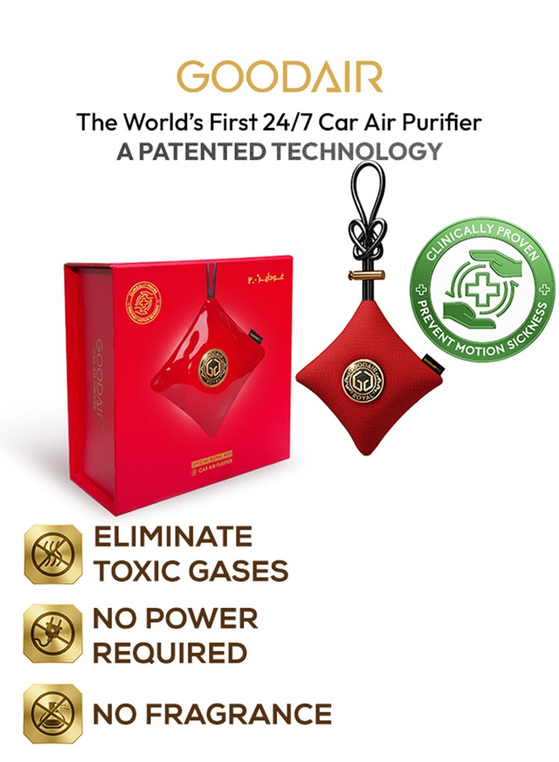 GOODAIR 2.0 Car Air Purifier | Non-electric | Special Royal Red | Clinically Proven | Tested & Certified to Absorb Toxic Gases | Advanced Impregnated Activated Carbon | 24/7 Air Purification - Image 1