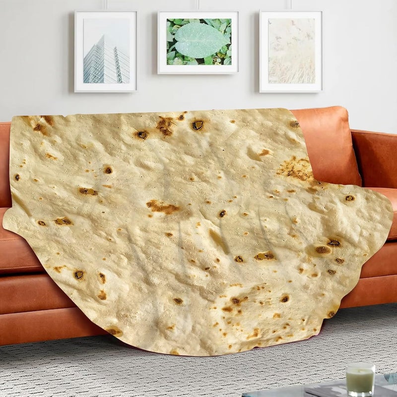 Abaysto Burritos Round Tortilla Blanket Round Blanket with Tortilla, Soft Round Blanket for Adults and Children, 150cm - Image 5