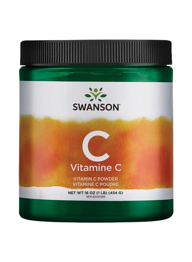 SWANSON Vitamin C Powder 100% Pure Ascorbic Acid Immune System Support Skin Health Cardiovascular Health Antioxidant Supplement 1000 Mg (Per Serving) 1 Lb. 454 G - Image 2