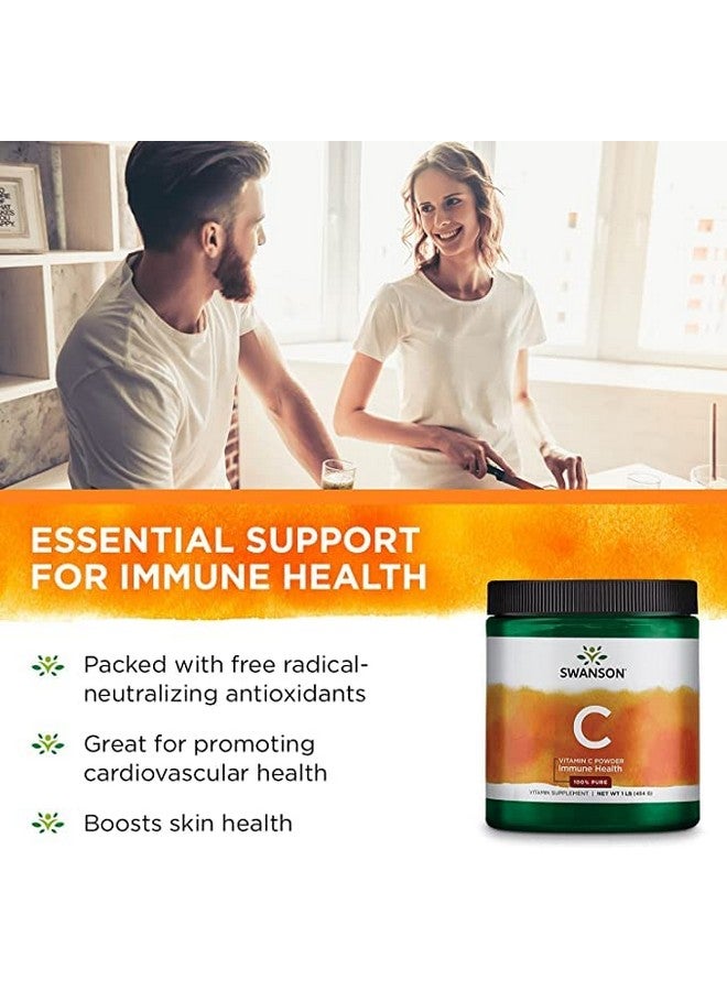 SWANSON Vitamin C Powder 100% Pure Ascorbic Acid Immune System Support Skin Health Cardiovascular Health Antioxidant Supplement 1000 Mg (Per Serving) 1 Lb. 454 G - Image 5