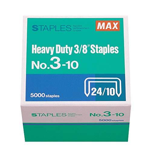 MAX 3/8-Inch Staples for HD-3DF Stapler (5,000 Staples per Box) (3-10) - Image 1