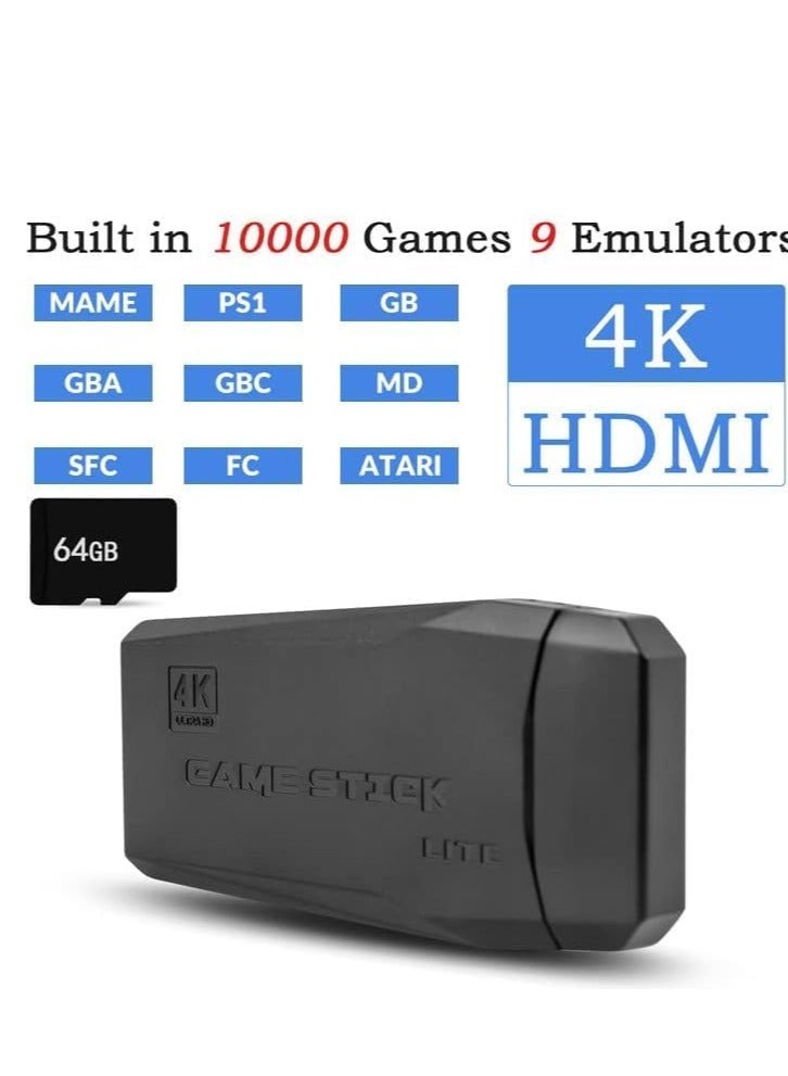 ELTRAZONE Retro Game Console with Dual Wireless Controllers Plug & Play Video Game Stick Built in 3500/10000+ Games, TV 4K High Definition HDMI Output, Great Gift for Adults and Kids (64G) - Image 2