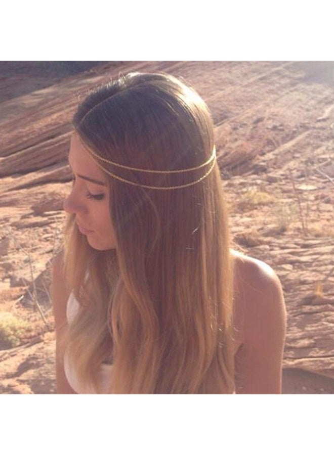 Chargances Women Multi-Layered Head Chain Headband Halloween Gold Head Chain Wedding Headband Prom Festival Headpiece Boho Belly Dancer Jewelry Hair Accessories for Women and Girls - Image 4