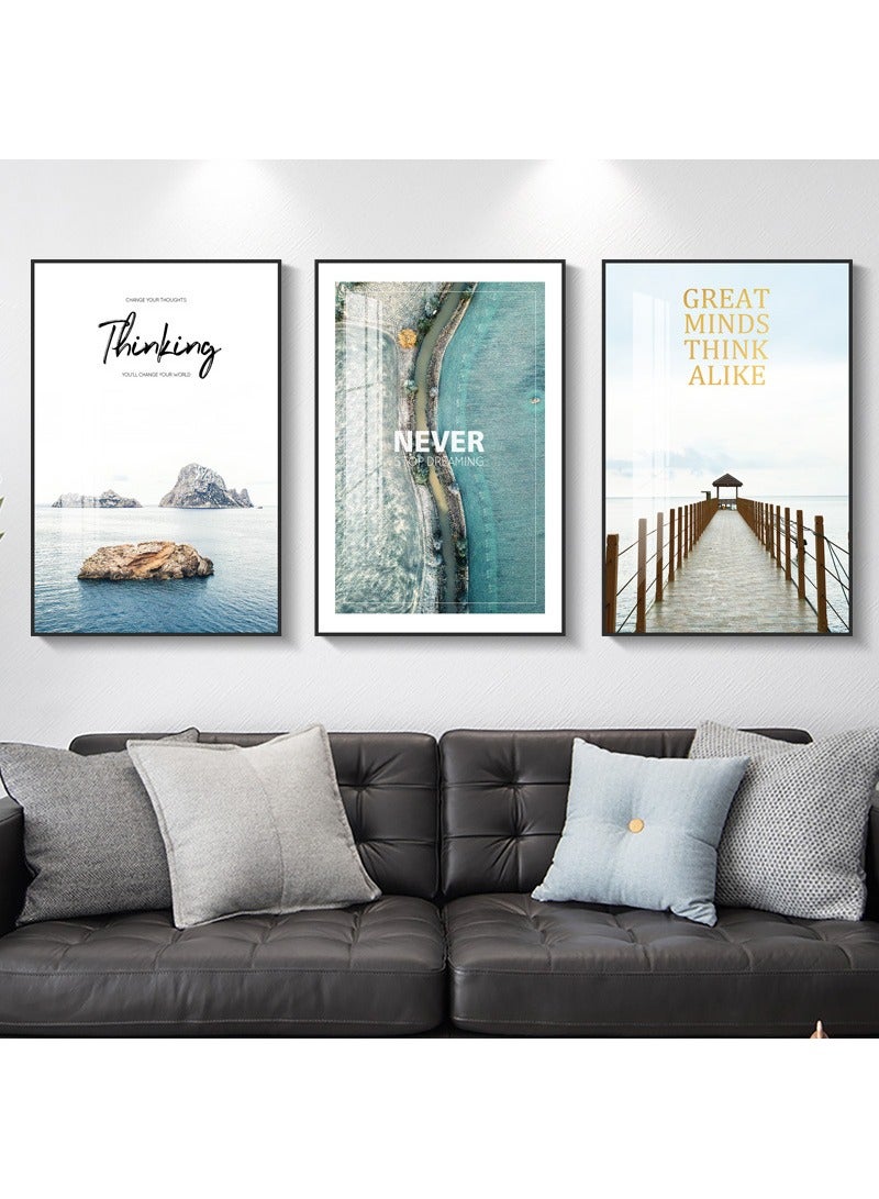 3PCS Wall Art Bright Style Minimalist Decor Modern Abstract Canvas Prints Poster Picture Framed Paintings Decorations