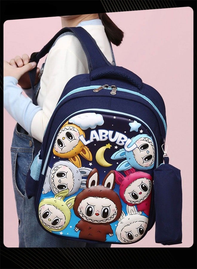 New Style Labubu Cartoon Lovely School Bag  Large Capacity Shoulder Backpack Wear-resistant Waterproof Student Backpack with Adjustable Straps for Primary Middle School Students - Image 1