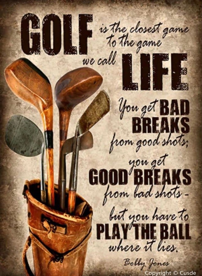 Cusde Golfing Golf Life Metal Tin Sign Retro Wall Art Vintage Decor Poster Wall Decorations for Home Bar Pub Man Cave Outdoor Indoor 8x12 Inch - Image 1