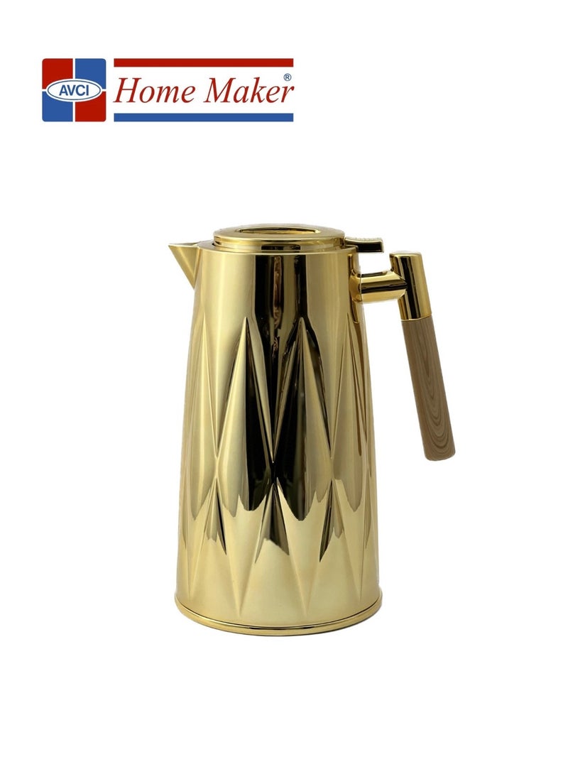 Home Maker Tea & Coffee Flask 1.3 Litre Gold - Image 1
