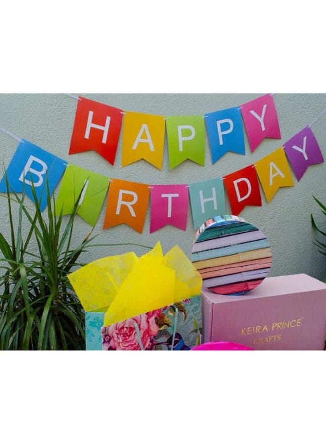 Party Time Colorful Happy Birthday Party Banner 3Meter - Image 2