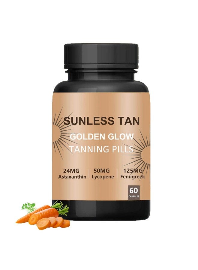 Carotenoid Tanning Blend for a Natural Glow - Tan Pills for Men and Women, Healthy Tan Golden Glow, Sunless Tanning Capsules with Beta Carotene & Astaxanthin & Lycopene (60 Capsules) - Image 1