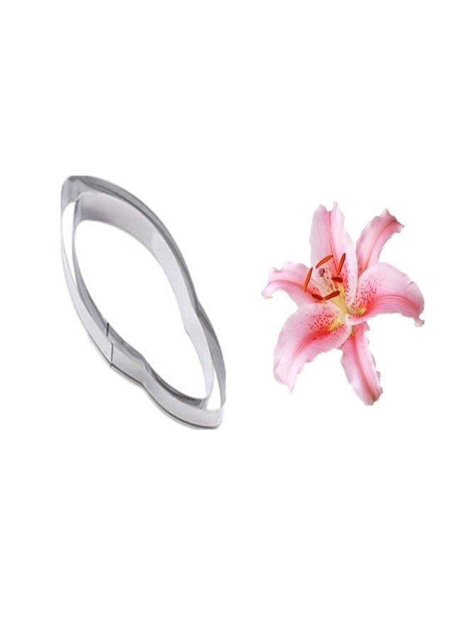 kulepin 2pcs Gumpaste Lily Flower Stainless Steel Cutter Set 2pcs Fondant Silicone Mold Sugarcraft Veining Mold Making Tool for Wedding Cake Decorating,Chocolate,Sugar,Soap - Image 3