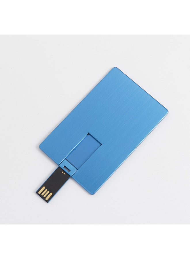 Metal Card U Disk Custom Logo32g Gift U Disk Enterprise Exhibition 8g Business Large Capacity USB Wholesale-Color:Blue-Capacity:3.1 32GB USB 30MB/S - Image 1