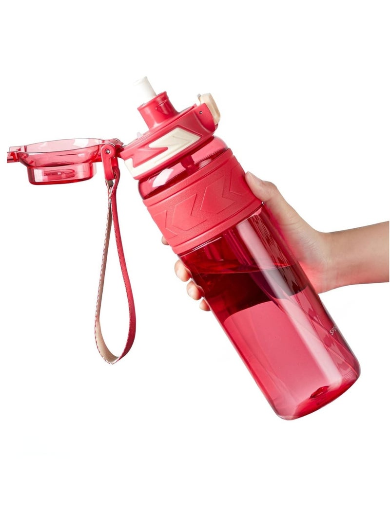 VIO Leakproof Water Bottle 1L With Capacity Marker, Flip Top Lid Straw Sipper, Drink Bottles For Fitness, Gym, Outdoor, Sports, Yoga, Pilates, Running, Camping, School, College, Work, Travel - Image 1
