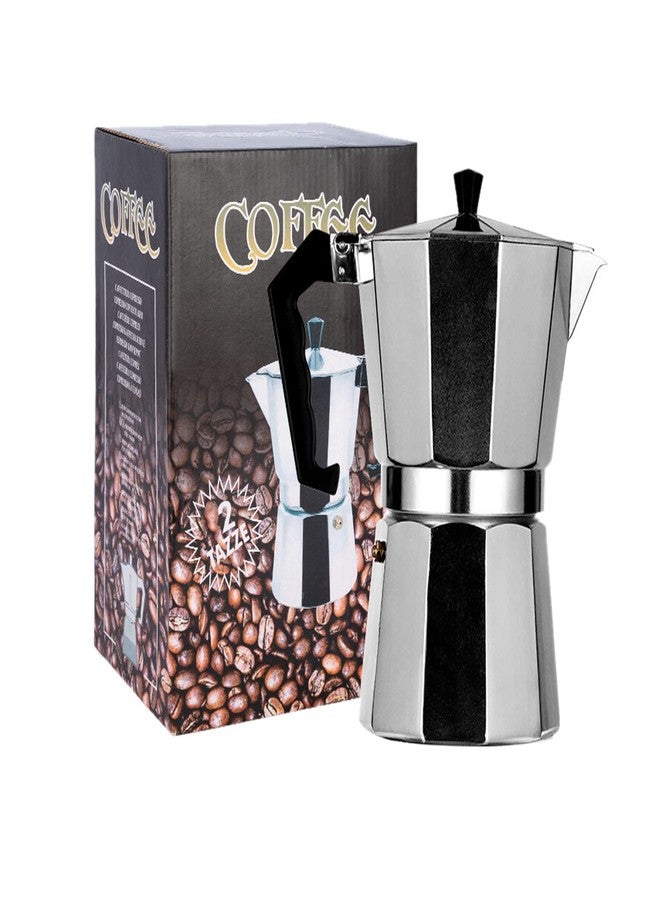 VINGVO Italian Coffee Maker, Aluminum Alloy Moka Pot with Metal Strainer for Kitchen (2 Cups of 100ML) - Image 1
