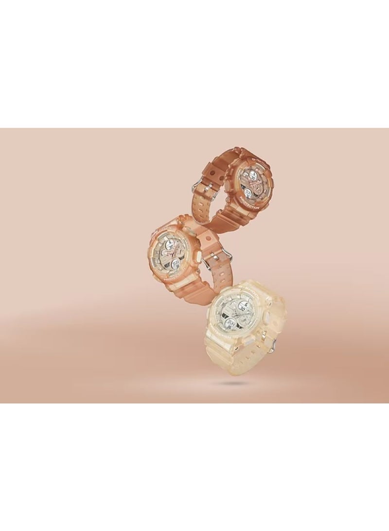 G-SHOCK Analog-Digital Women’s Watch GMA-S140NC-7A, 49mm Transparent Beige Resin Case & Strap, Shock-Resistant, LED Light, 200 m WR - Image 3
