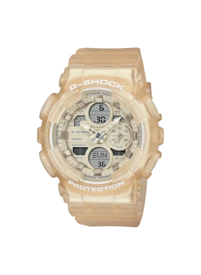 G-SHOCK Analog-Digital Women’s Watch GMA-S140NC-7A, 49mm Transparent Beige Resin Case & Strap, Shock-Resistant, LED Light, 200 m WR - Image 2