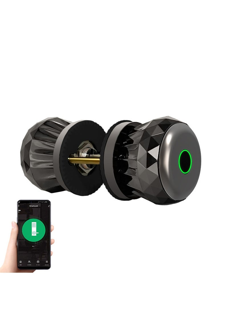 Sharpdo Indoor Wooden Door Ball Lock Smart Fingerprint Lock, Fingerprint/App/Key Unlocking, USB Interface  - Image 1