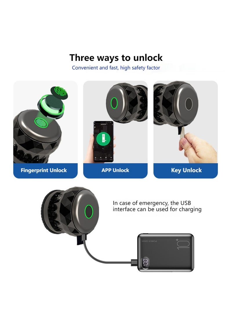 Sharpdo Indoor Wooden Door Ball Lock Smart Fingerprint Lock, Fingerprint/App/Key Unlocking, USB Interface  - Image 3