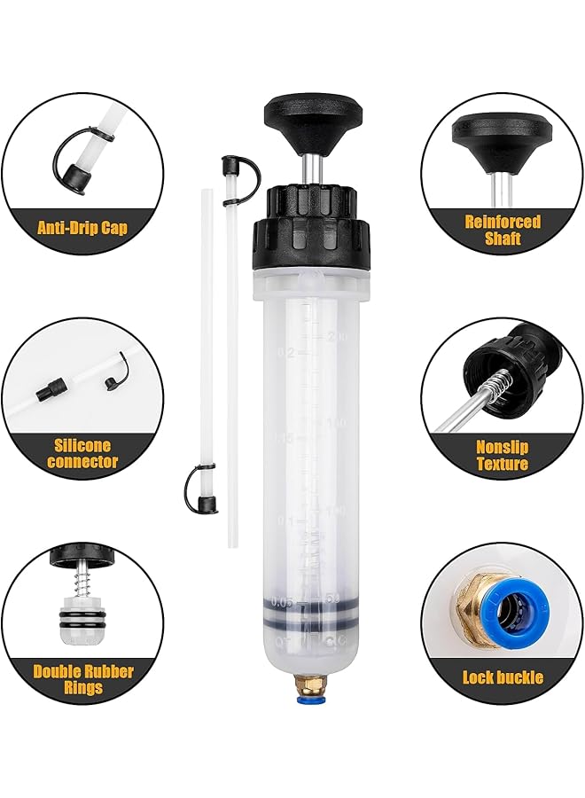 WEZCHUGHAOL 200Cc Oil Fluid Extractor, Fluid Syringe Pump Manual Suction Vacuum Fuel For Atv'S, Boats, Farm Equipment, Industrial Gear Boxes, Motor Vehicles, Oil Change Evacuation Pump  - Image 3