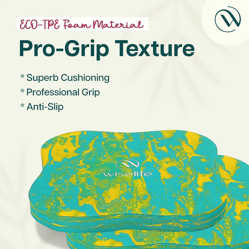 WISELIFE 16MM Knee & Elbow Cushion Pad - Aqua Yellow (Set of 2) | High Density Premium ECO TPE Foam Material | Extra Cushion, Professional Grip & | Support for Knees, Hands, Wrists, and Elbows | Planks, Pushups, Yoga, Meditation, Pilates, Exercise & Workout - Image 3