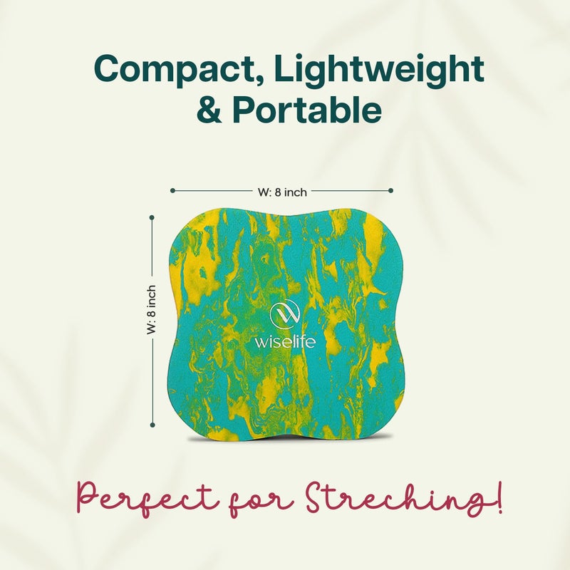 WISELIFE 16MM Knee & Elbow Cushion Pad - Aqua Yellow (Set of 2) | High Density Premium ECO TPE Foam Material | Extra Cushion, Professional Grip & | Support for Knees, Hands, Wrists, and Elbows | Planks, Pushups, Yoga, Meditation, Pilates, Exercise & Workout - Image 5