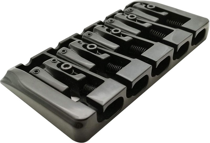 guyker 5 String Bass Bridge with Locking Zinc Saddles – Dual Load Type A Bridges String Space 19mm Replacement for Jazz Bass or Precision Electric Instruments (Black) - Image 2