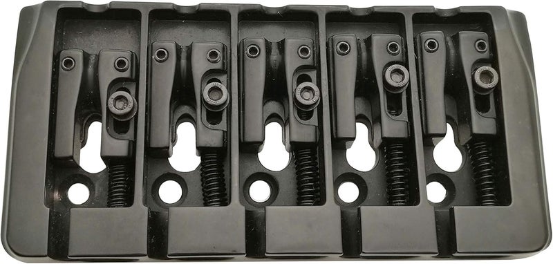 guyker 5 String Bass Bridge with Locking Zinc Saddles – Dual Load Type A Bridges String Space 19mm Replacement for Jazz Bass or Precision Electric Instruments (Black) - Image 3