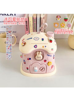 Creative House Coin Bank for Girls 3# Pink Mushroom House (Sticker + Patch)