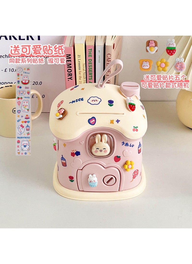 Generic - Creative House Coin Bank for Girls 3# Pink Mushroom House (Sticker + Patch) - Image 1