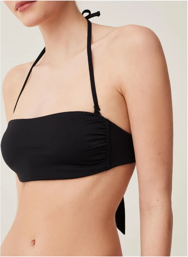 Ovs OVS Solid Colour Bandeau Bikini Top