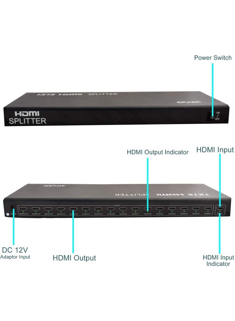 HDMI Splitter with 1 Input and 16 Outputs – Supports 4K and Full HD - Image 2